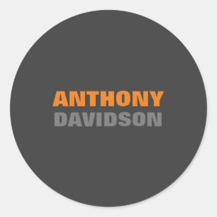 Adesivo Redondo Alternativo Tamanho Perfeito Cinza Texto Negrito L