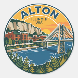 Adesivo Redondo Alton Illinois EUA