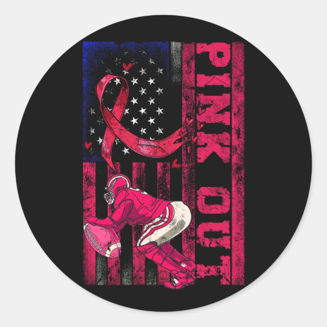 Adesivo Redondo Altura do Cancer de Mama Rosa C (Frente)