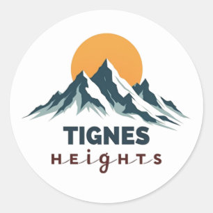 Adesivo Redondo Alturas de Tignes Montanha