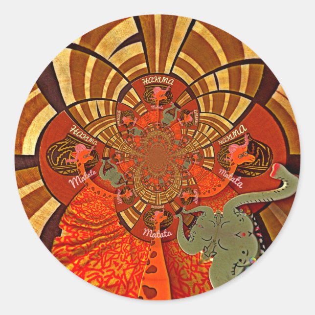 Adesivo Redondo Alturas Impressionantes: Linda Girafa Africana Eng (Frente)