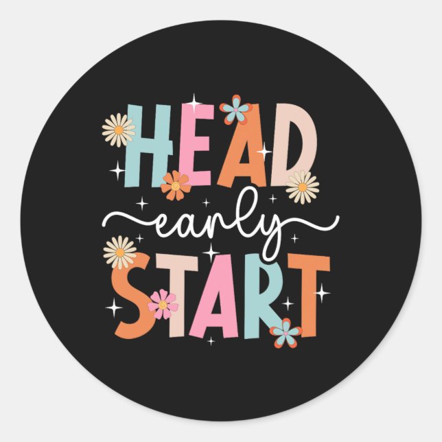 Adesivo Redondo Aluno do Early Head Start Primeiro Dia do T Head S (Frente)