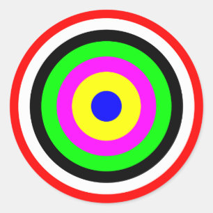 Adesivo Redondo Alvo, círculos coloridos