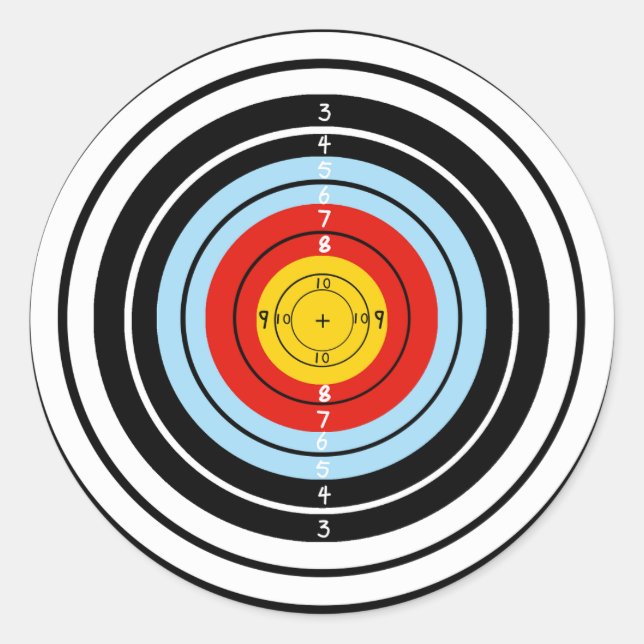 Adesivo Redondo Alvo do jogo de tiro (Frente)