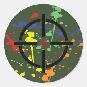 Adesivo Redondo Alvo do Partido Paintball Verde do Exército