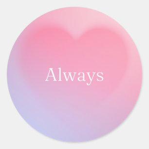 Adesivo Redondo "Always" Heart Sticker
