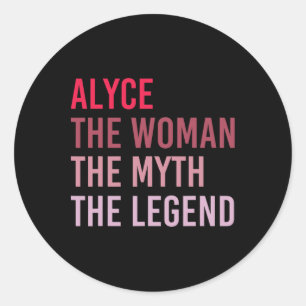 Adesivo Redondo Alyce O Mito Mulher Legenda Nome Personalizado Bir