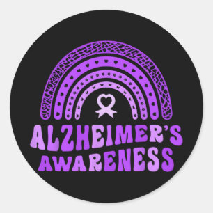 Adesivo Redondo Alzheimer's Sensibilização Rai do Elefante Púr