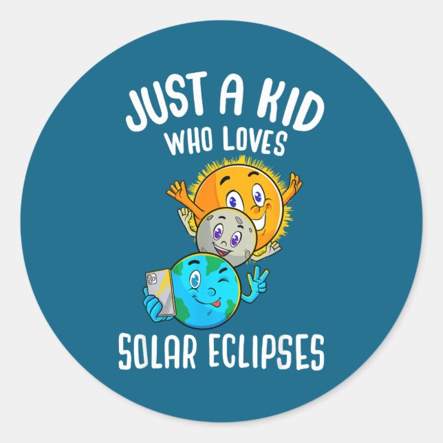 Adesivo Redondo Ama Eclipses Solares Sol Lua (Frente)