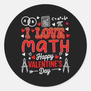 Adesivo Redondo Ama Matemática Feliz Dia dos Namorados Professor d