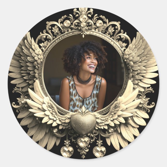 Adesivo Redondo Ama Memória Foto Memorial Diamond Look (Frente)