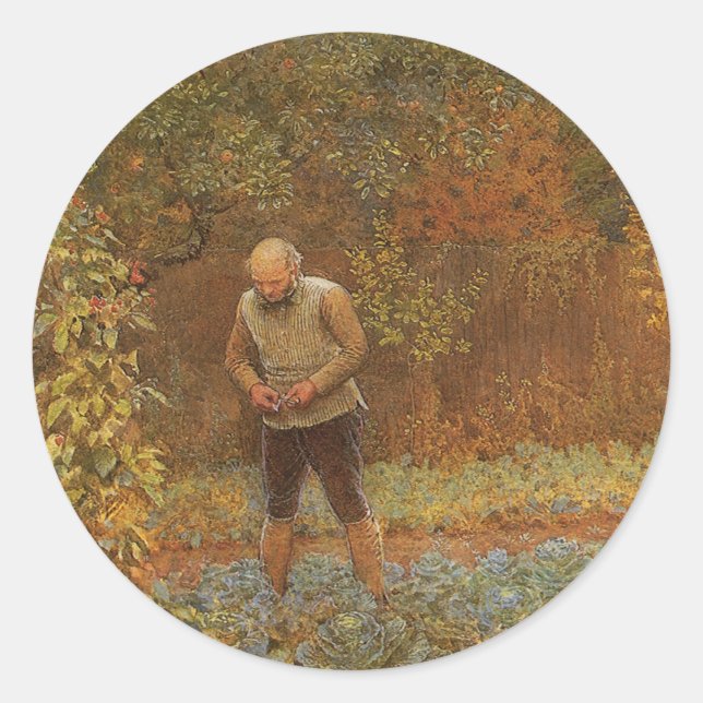 Adesivo Redondo Amador (Cochero e Repolhos) por Frederick Walker (Frente)