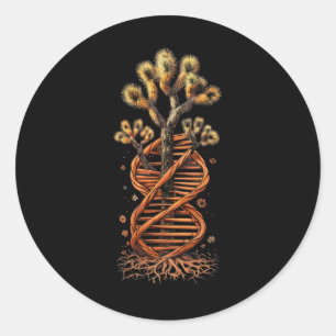 Adesivo Redondo Amante da Arte da Natureza de Joshua Tree Dna Vida