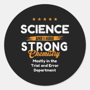 Adesivo Redondo Amante da Ciência com Química Emocional ~ Dia dos