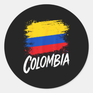 Adesivo Redondo Amante da Colômbia Bandeira Colombiana