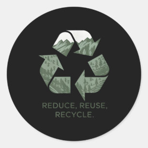 Adesivo Redondo Amante da Natureza Dia da Terra Reduzir Reutilizar