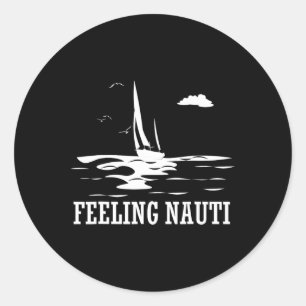 Adesivo Redondo Amante da navegação Feeling Nauti Marinheiro Marít