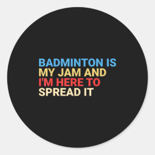 Adesivo Redondo Amante de Badminton Retro é Minha Paixão Engraçado