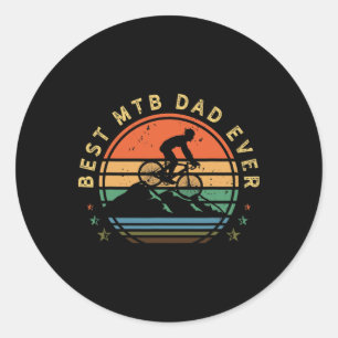 Adesivo Redondo Amante de Bicicleta de Montanha Masculino Retro Ci