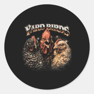 Adesivo Redondo Amante de frango de quintal dos anos 80 Heavy-meta