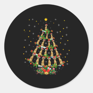 Adesivo Redondo Amante de Meerkat Natal Chapéu de Papai Noel Meerk