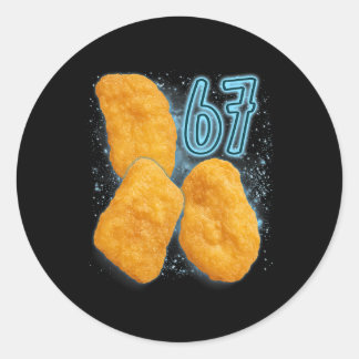 Adesivo Redondo Amante de Nugget de Frango 67 Meme Seis Sete Frang