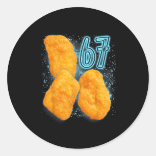 Adesivo Redondo Amante de Nugget de Frango 67 Meme Seis Sete Frang