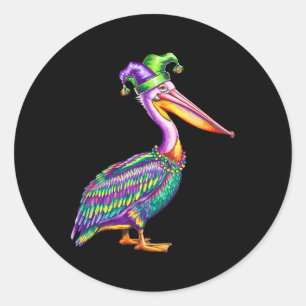 Adesivo Redondo Amante de os animais de Carnaval do Pelican Mardi