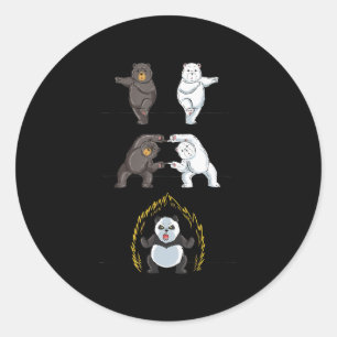 Adesivo Redondo Amante de os animais Engraçado do Urso Polar de P