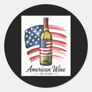 Adesivo Redondo Amante de Vinho de Aniversário de 250 Anos 1776-20