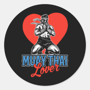 Adesivo Redondo Amante do Muay Thai Hobby Boxe Artes Marciais Luta