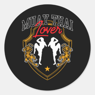 Adesivo Redondo Amante do Muay Thai Hobby Boxeador Lutador de Arte
