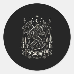 Adesivo Redondo Amante do pé grande sasquatch criptoide assustador