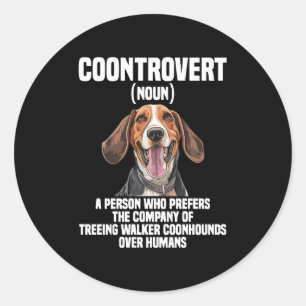 Adesivo Redondo Amante do Treeing Walker Coonhound Cachorro Coontr