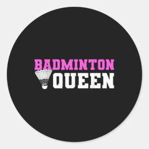 Adesivo Redondo Amante do Volante de Badminton Jogador de Badminto