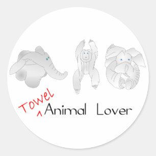 Adesivo Redondo Amante dos animais de toalha