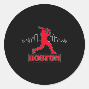 Adesivo Redondo Amantes de Boston Coração de Beisebol Retrô Pulsaç