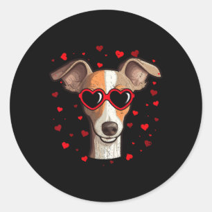 Adesivo Redondo Amantes de Cachorro Coração do Namorados de Greyho