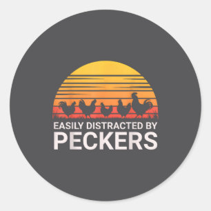 Adesivo Redondo Amantes de Fazendeiros Facilmente Distraídos