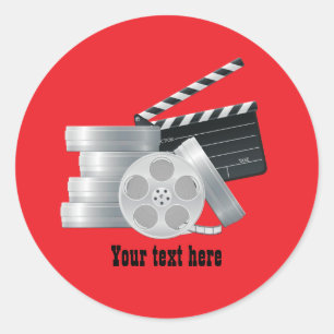 Adesivo Redondo Amantes de filmes divertidos adicionam texto