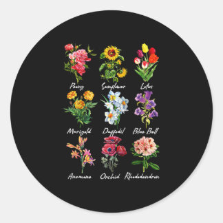 Adesivo Redondo amantes de flores - plantas naturais botânicas