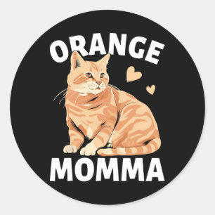 Adesivo Redondo Amantes De Gato De Gato De Mama Laranja