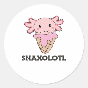 Adesivo Redondo Amantes De Gelo De Morango Axolotl Axolotl Sweet