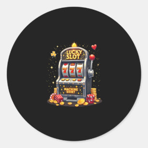 Adesivo Redondo Amantes de Jogos de Azar de Las Vegas Máquina Caça