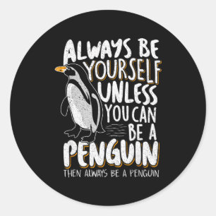 Adesivo Redondo Amantes de Pinguins & Pinguins Fofos Sempre Se