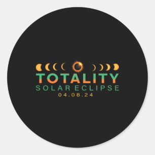 Adesivo Redondo Amantes! Total Eclipse Solar 2024 Totalidade 04.08