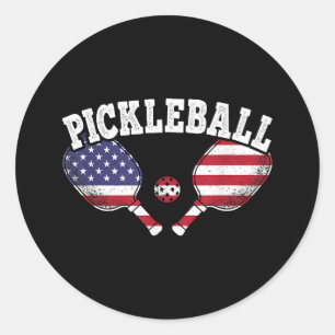 Adesivo Redondo Amar Bola de Picles do Jogador de Pickleball dos E