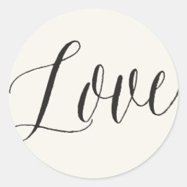 Adesivo Redondo Amar Script Clássico Caligrafia Casamento Chave Gr