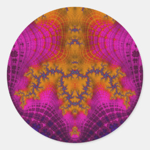 Adesivo redondo amarelo azul cor-de-rosa~ clássico