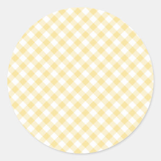 Adesivo Redondo Amarelo Canário Xadrez Retro